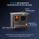 Cuisinière à bois SOVRANA EASY EVO grise avec four 41L et plaque fonte polie, puissance 7,5 kW