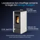 Poêle à granulés Marina 14C blanc et gris 13,5 kW avec Wi-Fi intégré et pilotage intelligent