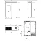 Plan technique et dimensions du poêle à granulés étanche Sharon Plus CX 10 kW canalisable