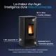 Poêle à granulés connecté Angy Top noir 7 kW avec contrôle Wi-Fi et rendement 94,3%