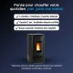 Poêle à granulés Angy Top 7 kW design noir avec brasier amovible et installation étanche certifiée