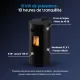 Poêle à granulés Linea VZ Flute noir 8 kW, design cylindrique compact avec caractéristiques techniques