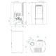 Plan technique et dimensions du poêle à granulés Linea VZ Ring 9 kW format compact