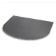 Plaque de sol protection poêle acier gris anthracite demi-lune 900x800mm épaisseur 2,5mm