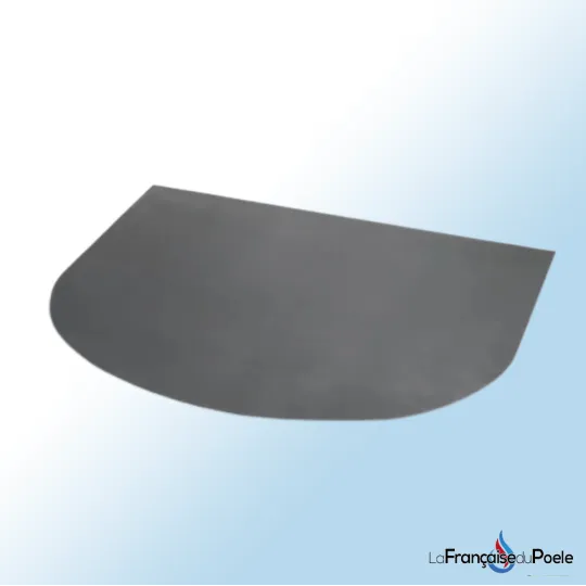 Plaque de protection de sol anthracite avec bord arrondi 900x800mm pour poêle à bois
