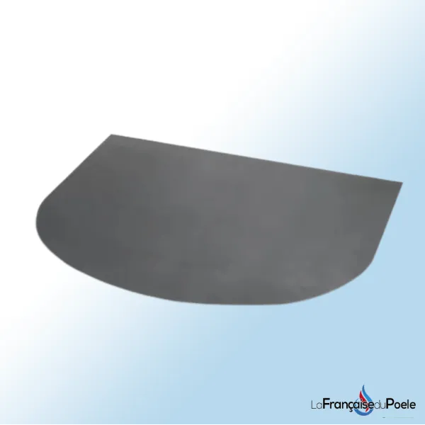 Plaque de protection de sol anthracite avec bord arrondi 900x800mm pour poêle à bois