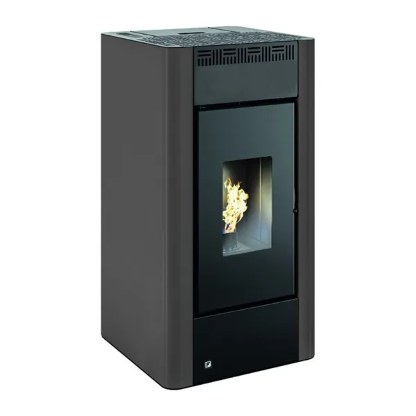 Poêle à granulés Maria 2.0 anthracite 9 kW avec vitre panoramique et flammes visibles
