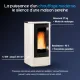 Poêle à granulés Extraflame Teorema Plus blanc 12 kW avec réservoir 27 kg et rendement supérieur à 90%