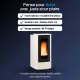 Poêle à granulés Extraflame Teorema Plus blanc avec flamme, design italien Wi-Fi intégré 12 kW