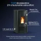 Poêle à granulés noir Lina Top 7kW avec réservoir 15kg et rendement 94,3% pour 201m³
