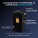 Poêle à granulés Linea VZ Free 9 noir 8kW, réservoir 15kg, rendement 94,39%, autonomie 22h
