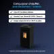 Poêle à granulés Linea VZ Free 9 noir compact 8kW avec design moderne et flamme visible