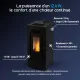 Poêle à granulés Maxifree noir 12 kW avec réservoir 23 kg et rendement supérieur à 90%