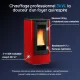 Poêle à granulés rouge et noir 3-10 kW avec réservoir 30 kg et rendement 91%