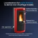 Poêle à granulés Mietta Evo rouge et noir 9 kW avec ventilation désactivable et rendement 93,9%