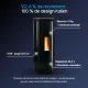 Poêle à granulés noir design italien 8 kW avec réservoir 15 kg et rendement 92,6%