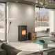 Poêle à bois 9,3 kW Larissa.16 vue latérale finition acier