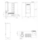 Schéma technique avec dimensions du poêle à granulés design moderne Linea VZ 8 kW