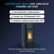 Poêle à granulés Mariella noir certifié acier émaillé italien et Flamme Verte