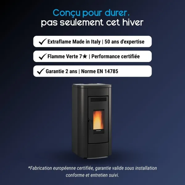 Avantages du poêle à granulés Klaudia Plus 5.0 noir