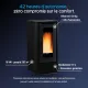 Poêle à granulés Teorema noir 10 kW réservoir 30 kg autonomie jusqu’à 42 h