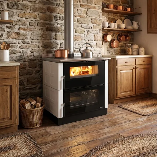 Cuisinière à bois Verona XXL tiroir rangement bûches inférieur