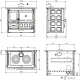 Cuisinière à bois 8,8 kW Rosa 5.0 schéma technique dimensions