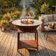 Brasero plancha corten 100 cm Brasinox Fiesta installation terrasse extérieure
