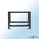 Support métallique noir pour insert cheminée Comfort P85, structure en acier avec pieds réglables