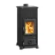 Poêle à bois raccordable Emiliana 165 Steel noir vue de face