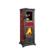 Poêle à bois rouge avec four Gemma Forno.165 Ceramica 7,3 kW coloris rouge vue de face