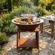 Brasero corten Brasinox Fiesta 100 cm repas convivial au jardin