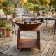 Brasero plancha 100 cm Brasinox Fiesta cuisson conviviale en extérieur
