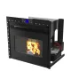 Insert à granulés Firebox Linea VZ 10 kW avec façade vitrée panoramique et chariot sur glissières