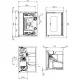 Schéma technique avec dimensions de l’insert cheminée à granulés Comfort P85 12 kW