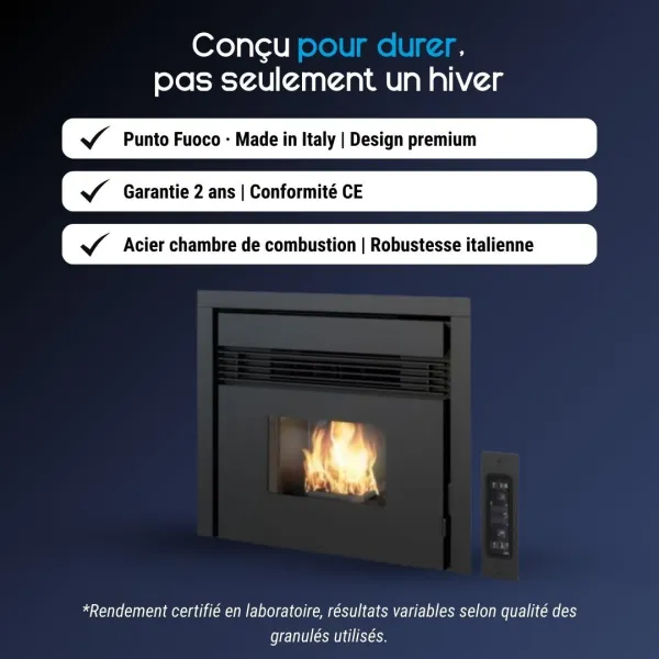 Avantages de l’insert à pellets Prezzemolo avec chambre de combustion en acier