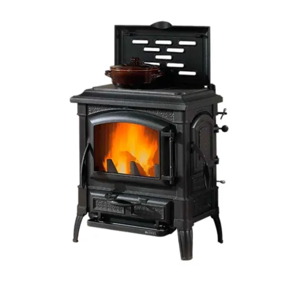 Poêle à bois avec plaque de cuisson ISETTA CC LEAN 7,7 kW vue de face