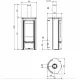 Schéma Technique Du Poêle À Bois Rond Liu.16 Petra 7,5 kW Avec Dimensions