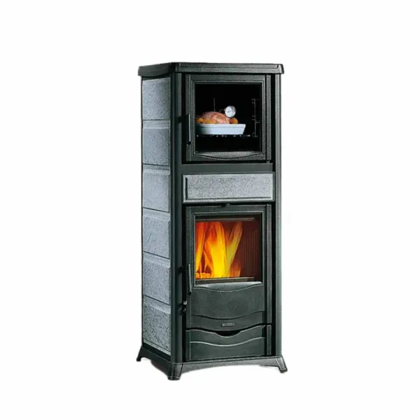Poêle À Bois Avec Four Rossella Plus Forno.165 Petra 9,4 kW Vue De Face