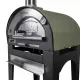 Four à pizza bois Arde Baby vert avec support et tiroir inférieur