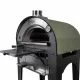 Four à pizza bois Arde Baby vert avec chambre de cuisson ouverte