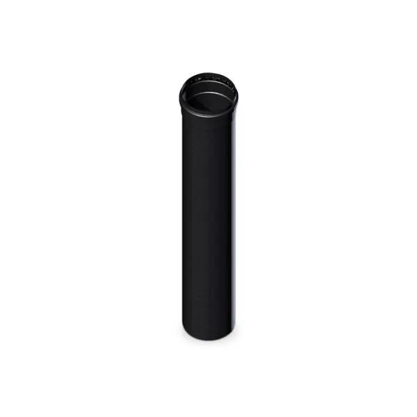 Tuyau de poêle droit en acier peint noir 500 mm longueur diamètre 80 mm pour conduit de fumée