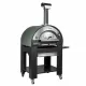 Four à bois pour pizza Arde Medium vert avec chariot mobile