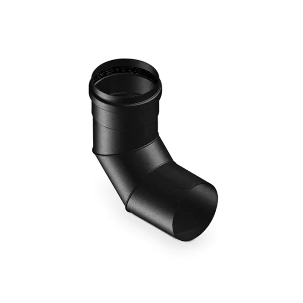 Raccord coudé 90 degrés en acier noir pour conduit de cheminée diamètre 80 mm