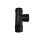 Té de raccordement pour conduit de poêle à pellets en acier noir diamètre 80 mm avec connexions femelles