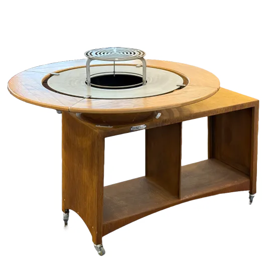 Table ronde en bois pour brasero Ø 100 cm avec support central