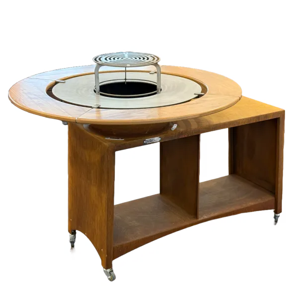 Table ronde en bois pour brasero Ø 100 cm avec support central
