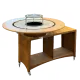 Table ronde en bois pour brasero Ø 100 cm avec support central