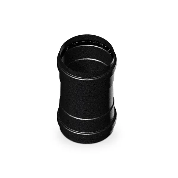 Raccord femelle-femelle en acier peint noir pour conduit de cheminée de diamètre 80 mm
