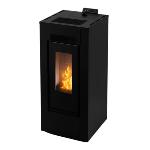 Poêle à pellets étanche Maxifree Linea VZ 10 kW noir sur fond blanc
